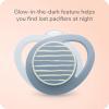 imageNUK GlowinTheDark Orthodontic Pacifier with HeartShaped Shield BPAFree fits 618 Months 4PackFox