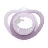 imageNUK GlowinTheDark Orthodontic Pacifier with HeartShaped Shield BPAFree fits 618 Months 4PackSheep
