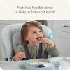 imageNUK for Nature Pretensil Dipper Spoon and Fork Set Easy to Grip for SelfFeeding Development MessFree Feeding Top Rack DishwasherSafe BPA ampamp LatexFreeGray
