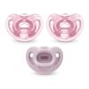 imageNUK 100 Silicone Comfy Orthodontic Pacifiers 06 Months Blue Fashion Timeless Collection 5 CountTranslucent Pink Assorted