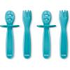 imageNUK Pretensil Dipper Spoon ampamp Fork Set Baby ampamp Toddler SelfFeeding Utensils EasyGrip MessReducing Design 4 PackBlue