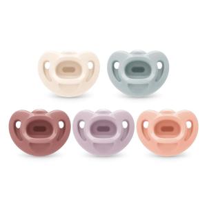 imageNUK 100 Silicone Comfy Orthodontic Pacifiers 06 Months Blue Fashion Timeless Collection 5 CountPink Assorted