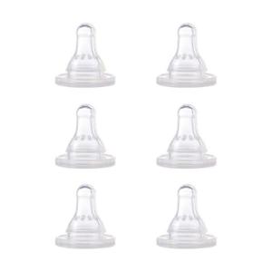 imageNUK First Essentials Silicone Baby Bottle Nipples Slow Flow 6 Pack
