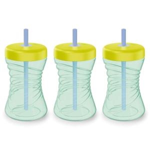 imageNUK Fun Grip Straw Cup 3Pack  Toddler Sippy Cup with Straw for Easy Drinking Suitable for Ages 8 Months and Up