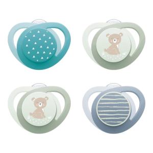 imageNUK GlowinTheDark Orthodontic Pacifier with HeartShaped Shield BPAFree fits 618 Months 4PackBear