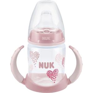imageNUK Learner Cup 5 Oz Pack of 2 Pink Hearts Soft Spout EasyGrip Handles BPA Free Spill Proof Transition Sippy CupHearts