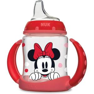 imageNUK Learner Cup 5 Oz Pack of 2 Pink Hearts Soft Spout EasyGrip Handles BPA Free Spill Proof Transition Sippy CupMinnie Mouse