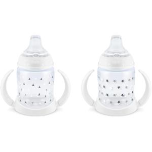 imageNUK Learner Cup 5 Oz Pack of 2 Pink Hearts Soft Spout EasyGrip Handles BPA Free Spill Proof Transition Sippy CupTimeless
