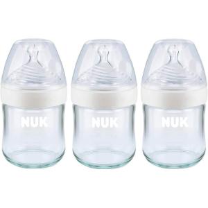 imageNUK Simply Natural Glass Baby Bottles 4 oz 3 Pack3 Count Pack of 1