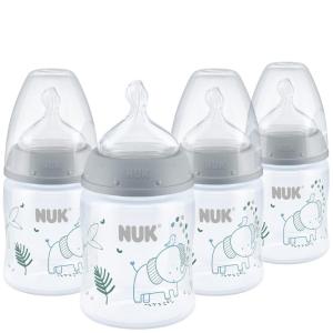 imageNUK Smooth Flow AntiColic Bottle Newborn Gift Set5 Ounce  Gray Elephant