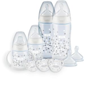 imageNUK Smooth Flow AntiColic Bottle Newborn Gift SetWhite Dots
