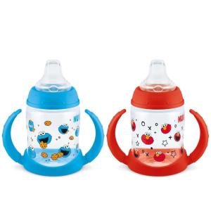 imageNUK Learner Cup 5oz Pack of 2 Sesame Street Elmo and Cookie Monster  Soft Spout EasyGrip Handles BPA Free Spill Proof Transition Sippy Cup