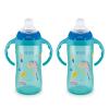 imageNUK Learner Cup Ms Rachel 10 oz 8 Months 2 Pack  Soft Spout EasyGrip Handles BPA Free Spill Proof Transition Sippy CupBlue Kingdom