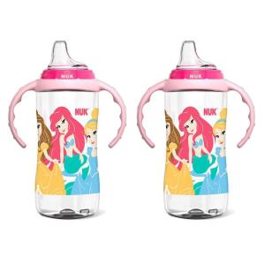 imageNUK Learner Cup Ms Rachel 10 oz 8 Months 2 Pack  Soft Spout EasyGrip Handles BPA Free Spill Proof Transition Sippy CupDisney Princess