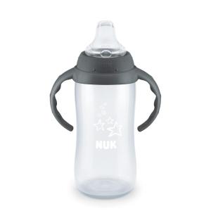 imageNUK Learner Cup Ms Rachel 10 oz 8 Months 2 Pack  Soft Spout EasyGrip Handles BPA Free Spill Proof Transition Sippy CupGray Stars