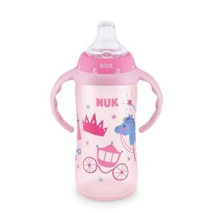 imageNUK Learner Cup Ms Rachel 10 oz 8 Months 2 Pack  Soft Spout EasyGrip Handles BPA Free Spill Proof Transition Sippy CupPink Kingdom