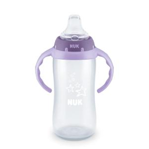 imageNUK Learner Cup Ms Rachel 10 oz 8 Months 2 Pack  Soft Spout EasyGrip Handles BPA Free Spill Proof Transition Sippy CupPurple Stars