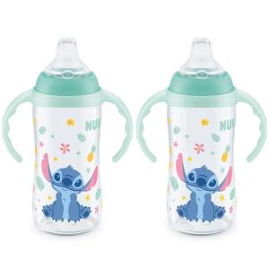 imageNUK Learner Cup Ms Rachel 10 oz 8 Months 2 Pack  Soft Spout EasyGrip Handles BPA Free Spill Proof Transition Sippy CupStich