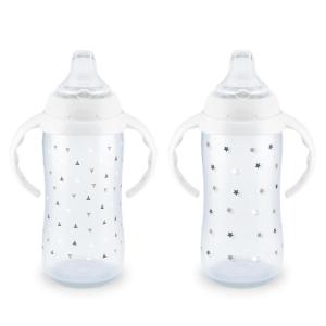 imageNUK Learner Cup Ms Rachel 10 oz 8 Months 2 Pack  Soft Spout EasyGrip Handles BPA Free Spill Proof Transition Sippy CupTimeless Collection