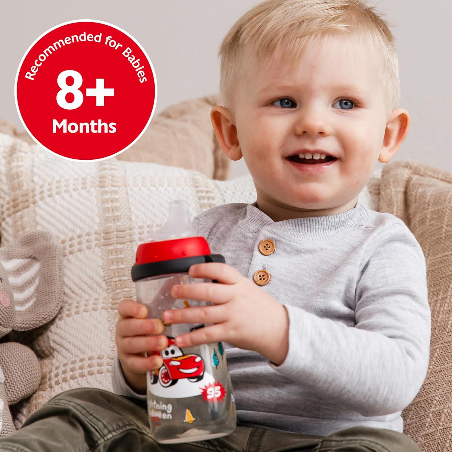 imageNUK Active Sippy Cup 10 oz 2 Pack Disney Princess BPAFree Soft Spout SpillProof CupDisneys Cars