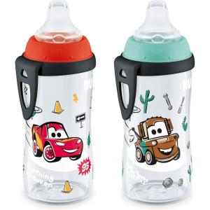 imageNUK Active Sippy Cup 10 oz 2 Pack Disney Princess BPAFree Soft Spout SpillProof CupDisneys Cars