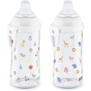 imageNUK Active Sippy Cup 10 oz 2 Pack Disney Princess BPAFree Soft Spout SpillProof CupFruits  Animals