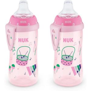 imageNUK Active Sippy Cup 10 oz 2 Pack Disney Princess BPAFree Soft Spout SpillProof CupPink