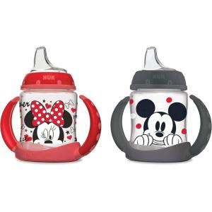 imageNUK Learner Cup Ms Rachel 5 oz 6 Months 2 Pack  Soft Spout EasyGrip Handles BPA Free Spill Proof Transition Sippy CupDisney Minnie  Mickey