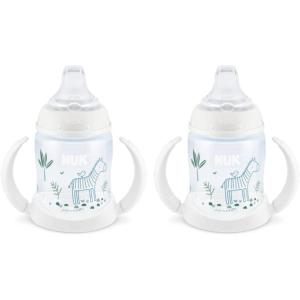 imageNUK Learner Cup Ms Rachel 5 oz 6 Months 2 Pack  Soft Spout EasyGrip Handles BPA Free Spill Proof Transition Sippy CupWoodlandsZebra