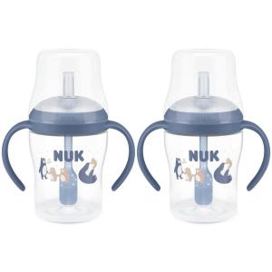 imageNUK Perfect Match Learner Cup 5 oz 2 pack  Soft Spout EasyGrip Handles BPA Free Spill Proof Transition Sippy CupBlue Bears