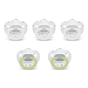 imageNUK First Choice Classic Orthodontic Pacifier 618 Months Baby Pacifier Purple amp Blue Baby Must Haves 5PackNeutral