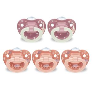 imageNUK First Choice Classic Orthodontic Pacifier 618 Months Baby Pacifier Purple amp Blue Baby Must Haves 5PackOrange  Pink
