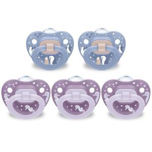 imageNUK First Choice Classic Orthodontic Pacifier 618 Months Baby Pacifier Purple amp Blue Baby Must Haves 5PackPurple  Blue